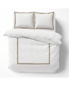 Parure housse de couette Lauraline blanc/beige