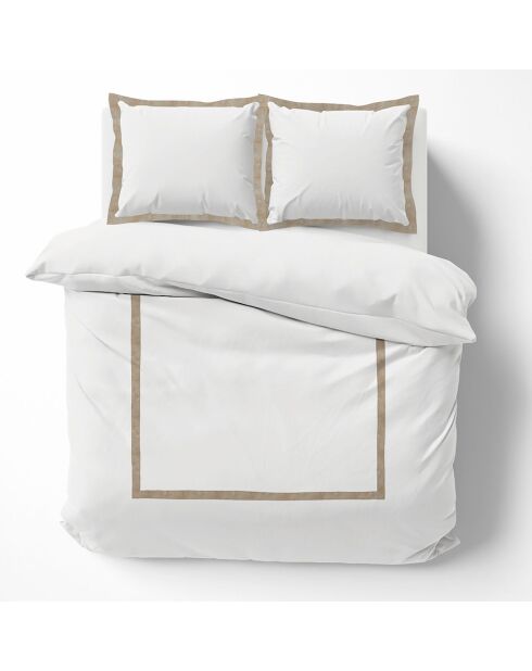 Parure housse de couette Lauraline blanc/beige