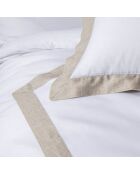 Parure housse de couette Lauraline blanc/beige