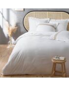 Parure housse de couette Laly blanc/beige