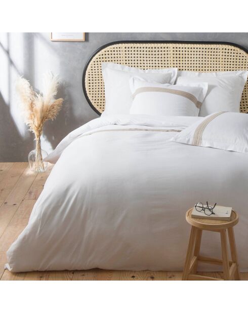 Parure housse de couette Laly blanc/beige