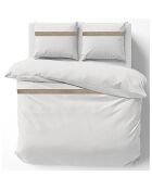 Parure housse de couette Laly blanc/beige