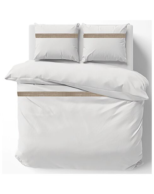 Parure housse de couette Laly blanc/beige