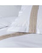 Parure housse de couette Laly blanc/beige