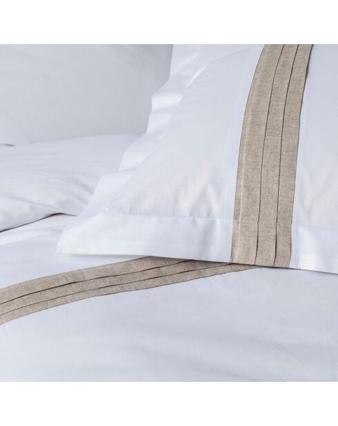 Parure housse de couette Laly blanc/beige