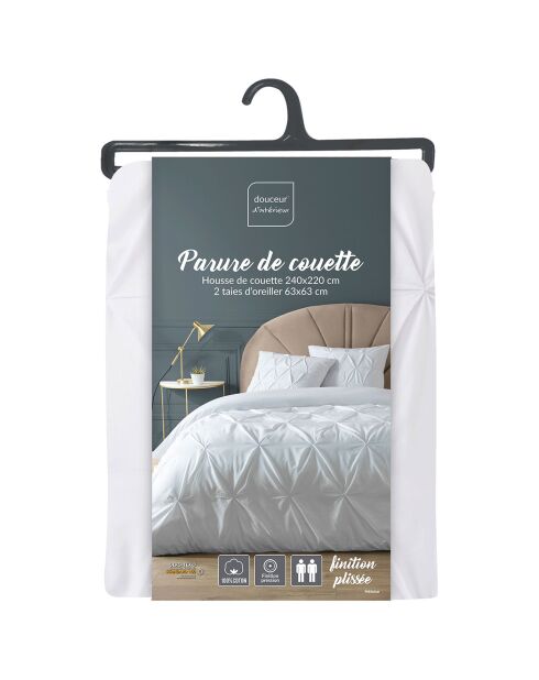 Parure housse de couette Heloise blanche
