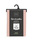 2 kussenslopen, platte ruche, 100% katoen, percaline nude