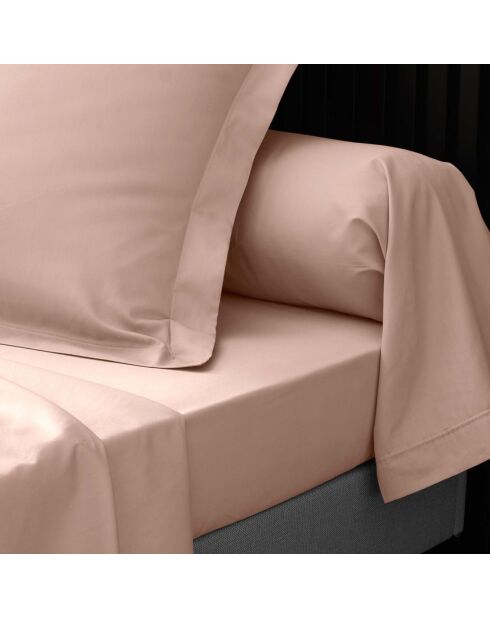 2 kussenslopen, platte ruche, 100% katoen, percaline nude