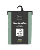 2 kussenslopen met platte ruches van 100% perkal katoen Percaline linde