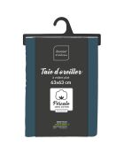 2 Taies d'oreiller volant plat 100% percale de coton Percaline bleu nuit