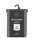 2 Taies d'oreiller volant plat 100% percale de coton Percaline acier