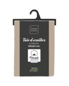 2 Taies d'oreiller volant plat 100% percale de coton Percaline sable