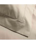 2 Taies d'oreiller volant plat 100% percale de coton Percaline sable