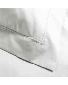 2 Taies d'oreiller volant plat 100% percale de coton Percaline blancs