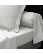 2 Taies d'oreiller volant plat 100% percale de coton Percaline blancs