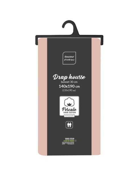 Spannbetttuch aus 100% Baumwollperkal Percaline nude