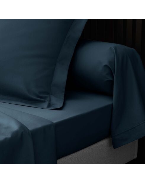 Drap housse 100%  percale de coton Percaline bleu nuit
