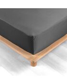 Drap housse 100%  percale de coton Percaline acier