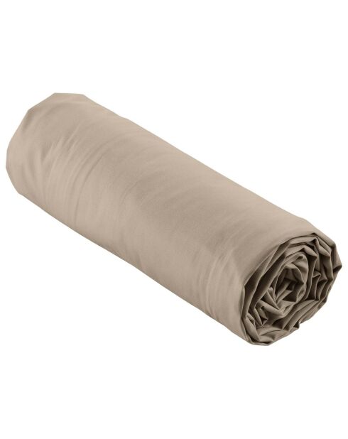 Drap housse 100%  percale de coton Percaline sable