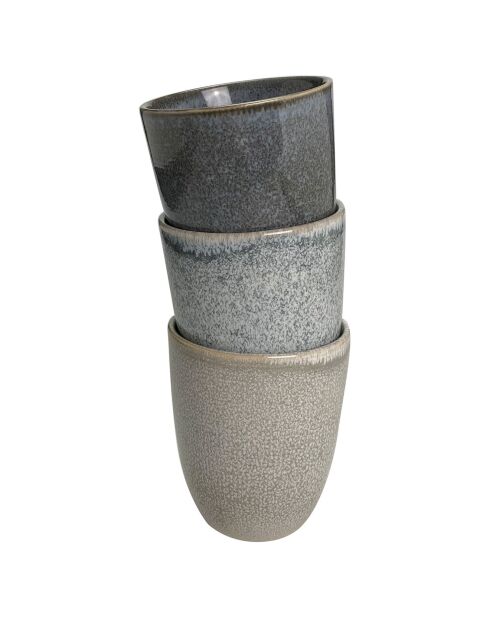 6 tasses en Céramique Zao grises - 200ml