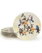 6 Assiettes plates multicolores - 26cm