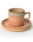 Service de tasses à thé et soucoupes  blanc/bleu/violet - 12 pièces