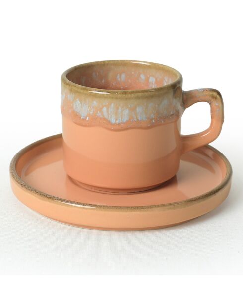 Service de tasses à thé et soucoupes  blanc/bleu/violet - 12 pièces