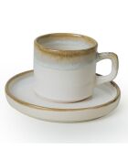 Service de tasses à thé et soucoupes  blanc/bleu/violet - 12 pièces