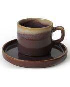 Service de tasses à thé et soucoupes  blanc/bleu/violet - 12 pièces