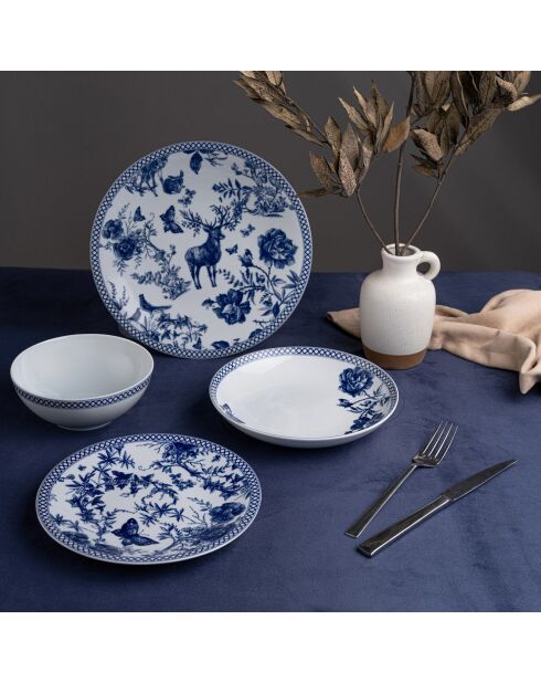 Service de table  en Porcelaine bleu/blanc - 24 pièces