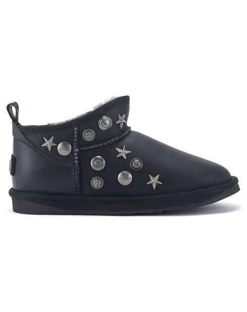 Boots fourrées en Cuir Angel noires
