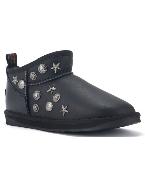 Boots fourrées en Cuir Angel noires