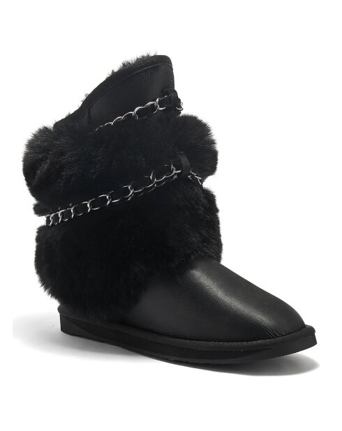 Boots fourrées en Cuir Atilla noires