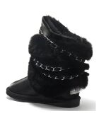 Boots fourrées en Cuir Atilla noires