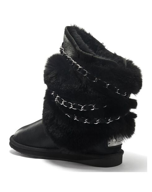 Boots fourrées en Cuir Atilla noires