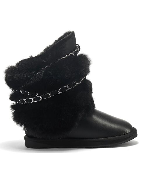 Boots fourrées en Cuir Atilla noires