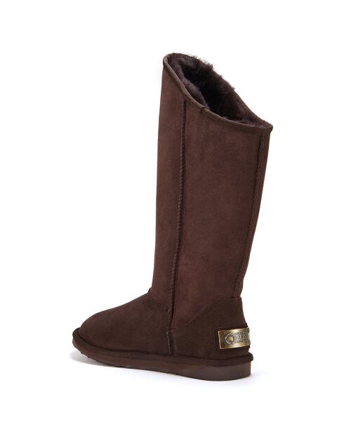Bottes fourrées en Cuir Cosy marron