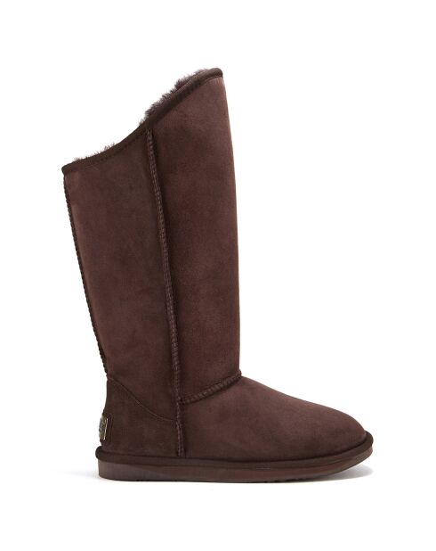 Bottes fourrées en Cuir Cosy marron