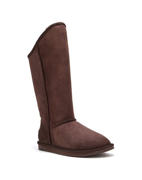 Bottes fourrées en Cuir Cosy marron