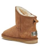Bottines fourrées en Velours de Cuir Cosy marron