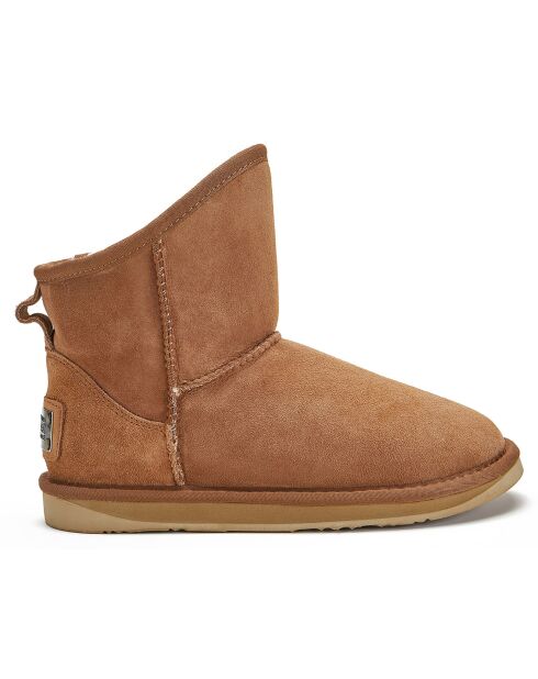 Bottines fourrées en Velours de Cuir Cosy marron