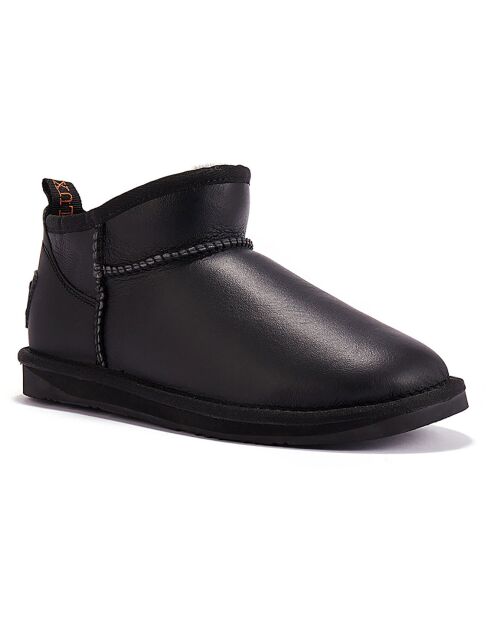 Boots fourrées en Cuir Cosy noires
