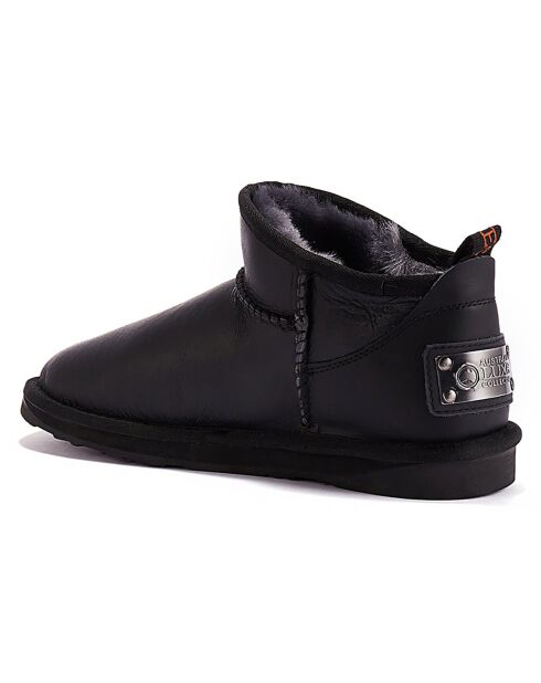 Boots fourrées en Cuir Cosy noires