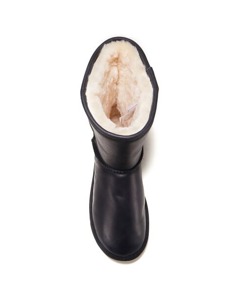 Boots fourrées en Cuir Cosy noires