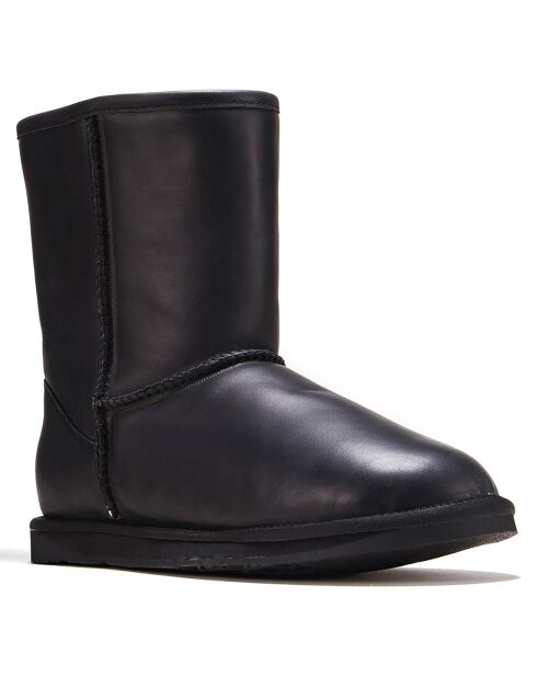 Boots fourrées en Cuir Cosy noires