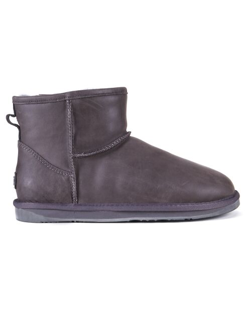 Boots fourrées en Cuir Cosy grises
