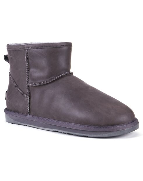 Boots fourrées en Cuir Cosy grises
