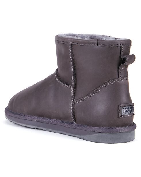 Boots fourrées en Cuir Cosy grises