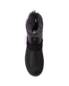 Boots fourrées en Velours de Cuir Cosy noires