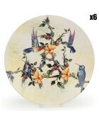 6 Assiettes plates multicolores - 26cm